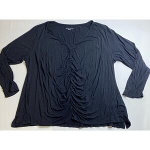 AVA VIV Wome's T-Shirt Long Sleeve Black Size 4X
